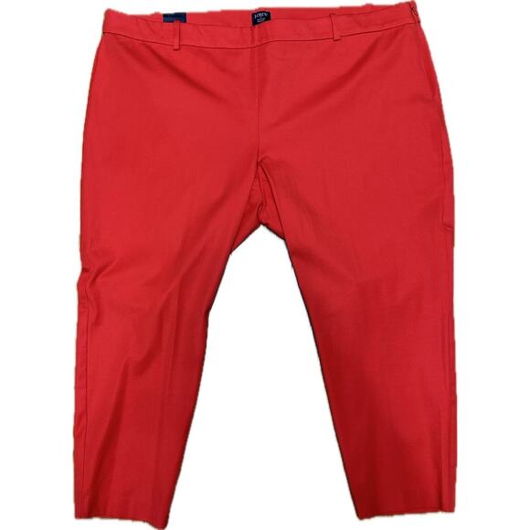 J. Crew Cropped Winnie Pants Womens Size 24 Red Skinny Leg Side Zip New! - Picture 1 of 10